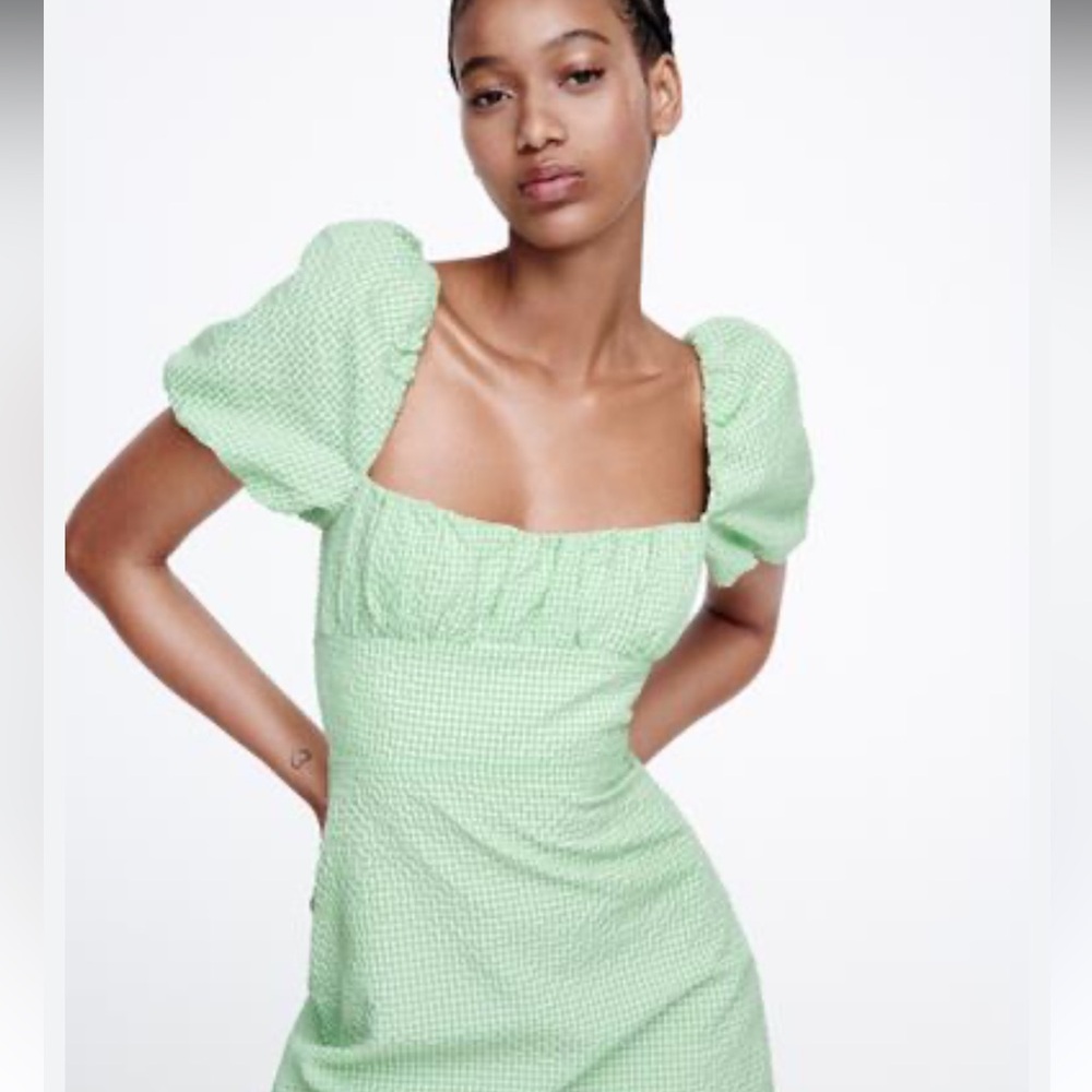 ZARA - GINGHAM MINI DRESS